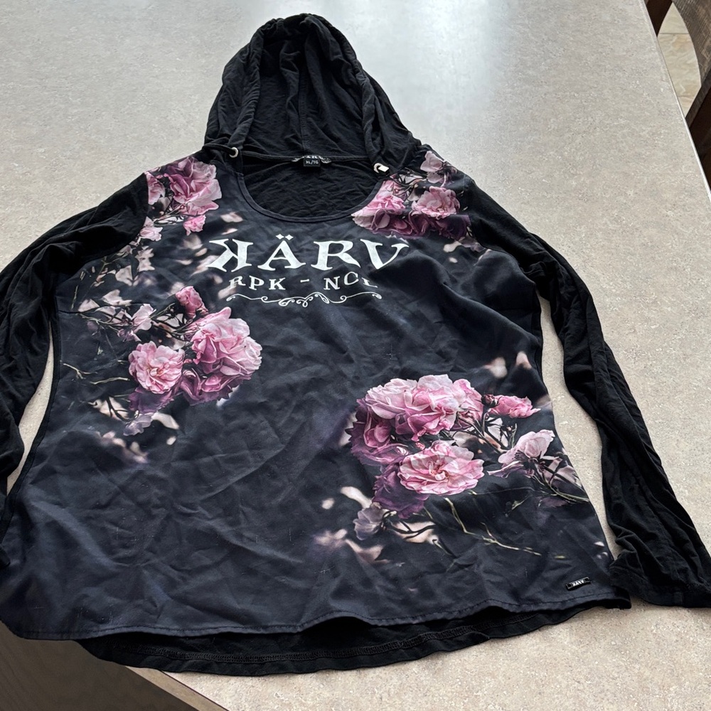 Floral Black and Pink Women's Tunic by Karv